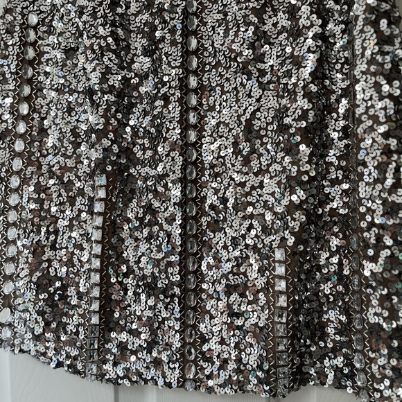 Scala Vintage Silk Sequin Embellished Mini Skirt 2 - Picture 4 of 14